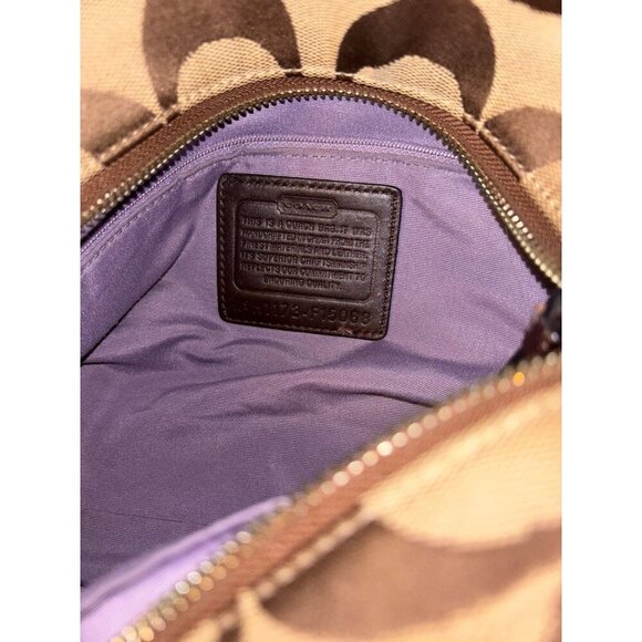 COACH Handbag Shoulder Bag Logo Canvas Leather Beige women's USED FROM JAPAN - Picture 11 of 11